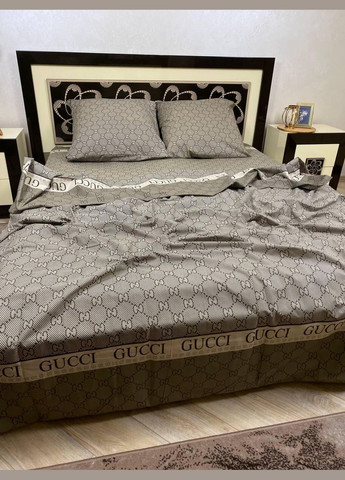 Постільна білизна комплект зносостійка бавовняна Євро Коричневий (П4К-Post-ukr-010-03) No Brand (308755151)