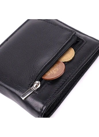 Шкіряне чоловіче портмоне із затискачем ST Leather Чорний Верховинка 22481 (398252362)