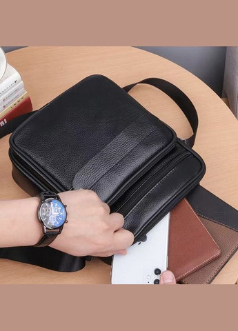 Чоловіча шкіряна барсетка через плече з ручкою чорна Bx-66503 Bexhill (330795376)