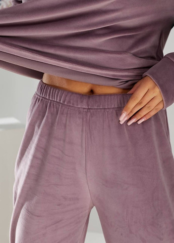 Женский велюровый домашний костюм пижама с длинным рукавом Lilac Comfort (1495-42-01) Exclusive (306426663)