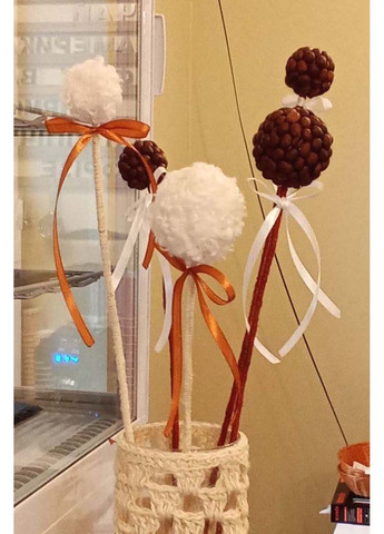 Декоративні кулі для вази з кавових зерен | Композиція «Кава з пінкою» | Ручна робота HHD (361440310)