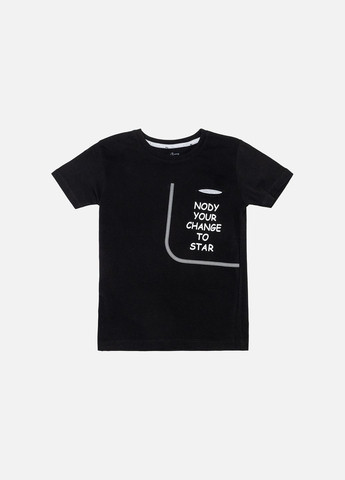 Чорна літня футболка з коротким рукавом для хлопчика колір чорний цб-00244140 Ifba