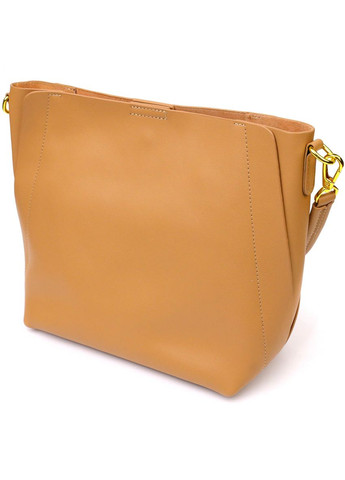 Женская деловая сумка из натуральной кожи с съемным плечевым ремнем и косметичкой песочная (sku_22110) No Brand (329853162)