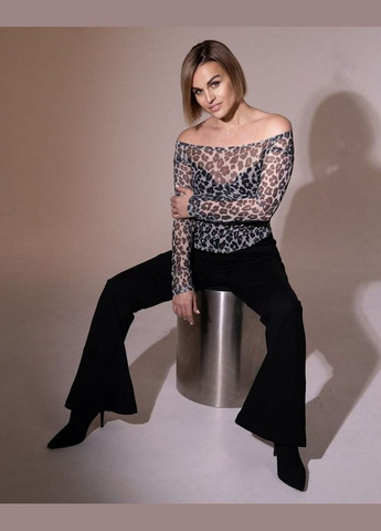 Лонгслів леопардовий прозорий MKKC230135-1 Modna KAZKA (336933786)