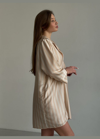 Золотой домашний рубашка в полоску No Brand с длинным рукавом