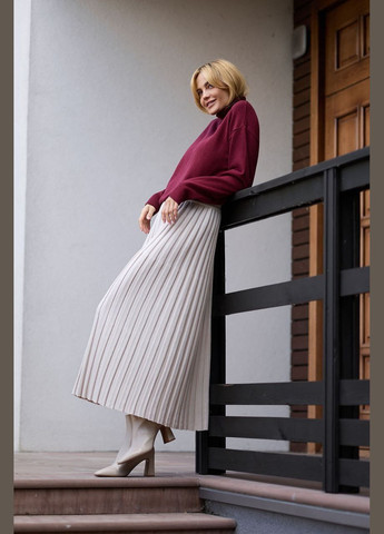 Жемчужная однотонная вязаная юбка меди Triko Bakh плиссе