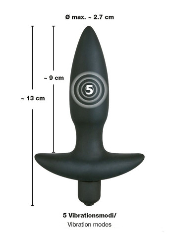 Анальная пробка с вибрацией (диаметр 2,7 см) No Brand (283328587)