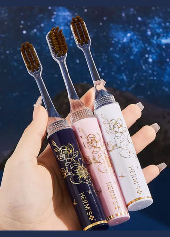 Зубна щітка складана портативна для подорожей у дорогу, подарункова в коробці біла No Brand (339111061)