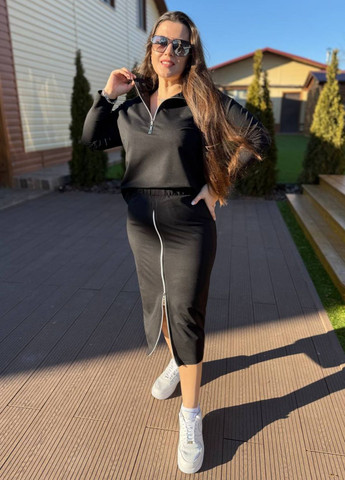 Костюм двійка: Кофта з коміром поло та спідниця міді Україна (325701878)