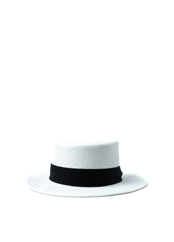 Шляпа канотье женская бумага белая АЙНА LuckyLOOK 444-584 (292668920)