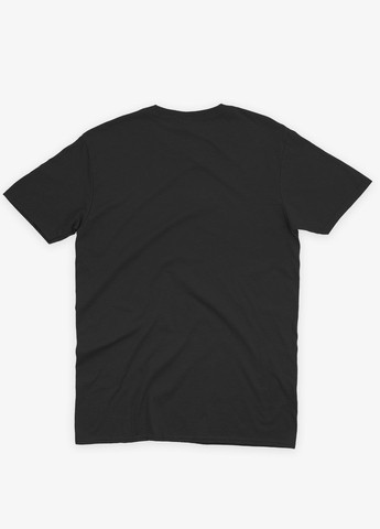 Черная демисезонная футболка для девочки с патриотическим принтом гербтризуб (ts001-1-bl-005-1-012-g) Modno
