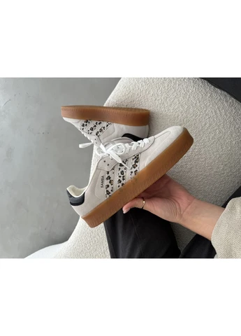 Бежеві літні кросівки adidas samba platform beige/leo адідас самба No Brand