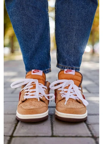 Комбіновані літні кросівки nike clot dunk low sp cork найк данк No Brand