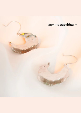 Серьги серебристые «Мятый Металл» объемные элегантные винтаж в азиатском стиле ретро эстетика классика современный минимализм No Brand (311600853)