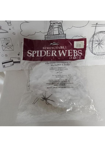 Декор Паутина белая с пауками Хэллоуин +подарок No Brand (364464802)