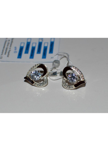 Срібні сережки зі вставками з золота Silver Style (367112816)