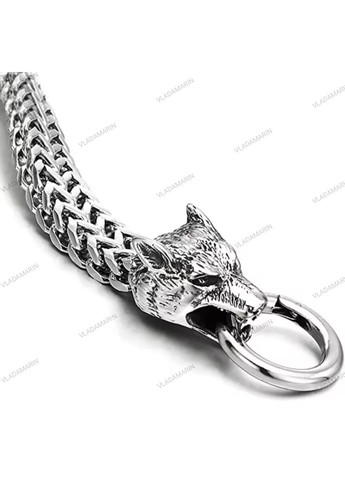 Чоловічий масивний браслет на руку з ювелірної сталі "Два Вовки",Панк-Рок,скандинавський,готичний No Brand (372512027)