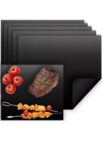 Набір комплект килимків для гриля решітки барбекю антипригарних багаторазових тефлонових 5 штук 40х33 см (477758-Prob) Unbranded (299783981)