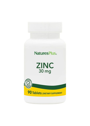Витамины и минералы Zinc 30 mg, 90 таблеток Natures Plus (293339256)