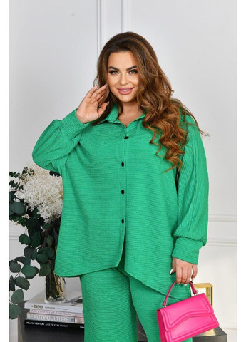 Костюм весенний, из жатого льна Код ФЛ-3772, зеленый, размер 60-62 No Brand (355469795)
