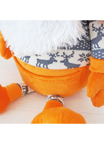 М'яка іграшка гномік Санта оранжево-сірий новорічний декор для дітей та подарунків ProDobro (366030677)