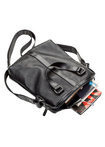 Чоловіча ділова сумка через плече із натуральної шкіри з кишенями чорна (sku_11114) No Brand (328922500)