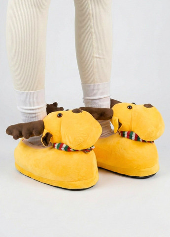 Капці домашні Олень іграшки дитячі жовті плюшеві Lalapka (370606194)