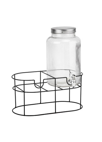 Набор из 2 лимонадниц с краном на металлической подставке 5,5 л 48х35 см 19227-006 стекло No Brand (346533694)