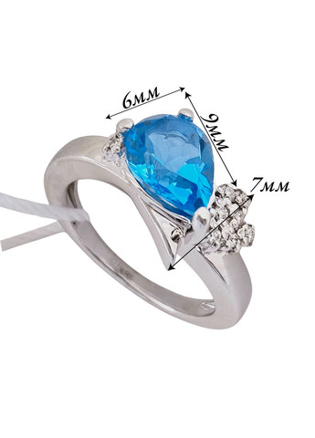 Золота каблучка з топазом і діамантами (16р) 1221341н-7к Тріумф (369165172)