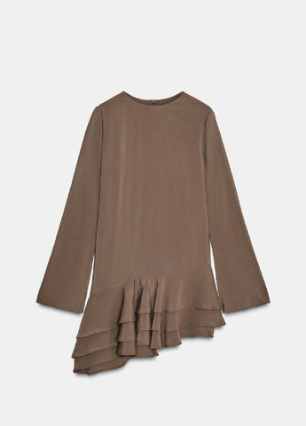 Світло-коричнева сукня Zara однотонна