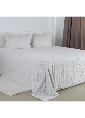 Покривало "SOFT ANGORA" з наволочками, сіре, 240x260 ТЕП (397574090)