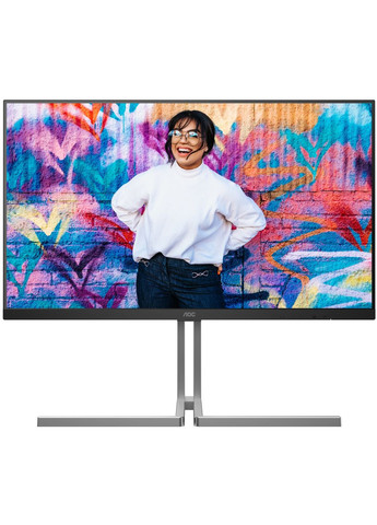 TFT 31.5` U32U3CV, Nano IPS, UHD, 2xHDMI, DP, USB-C, RJ-45, USB-hub, HAS, Pivot, кол.,чорно-сріб AOC (314747951)