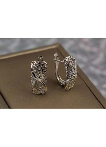 Серьги изогнутый прямоугольник с узором змейка 1.8 см серебристые love-shopping Xuping Jewelry (354657832)