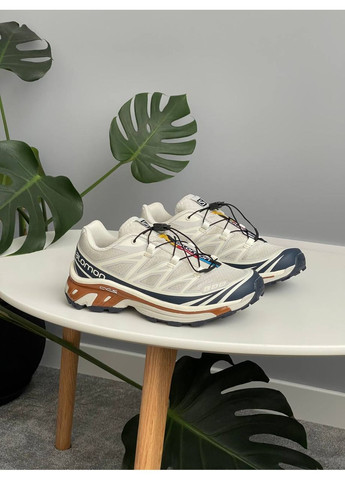 Білі Осінні кросівки чоловічі і жіночі Salomon XT-6 Soft Ground white | Саломон ХТ-6 Софт Граунд