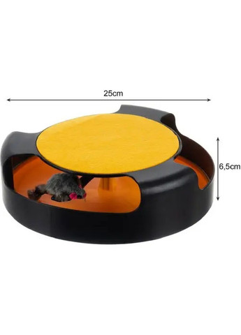 Іграшка інтерактивна колесо з мишкою килимком кігтеточкою нековзними ніжками для кішок котів 25х6,5 см (476850-Prob) Unbranded (291984583)