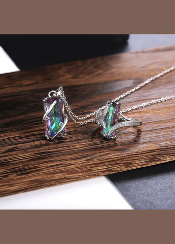 Комплект прикрас ланцюжок з кулоном та кільце No Brand Жіночі прикраси (322784761)