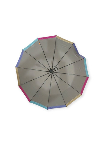 Серый зонт женский автомат fcre 5506 на 12 двойных спиц с радужной каймой серый Frei Regen средний (365653756)