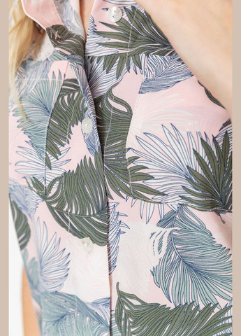 Комбинированная летняя блуза без рукавов с принтом, цвет розово-зеленый, Ager