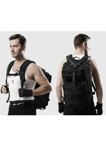 Тактичний рюкзак спортивний туристичний регульований для походів риболовлі 26 л 44х28х16 см (476486-Prob) Чорний Unbranded (282969851)