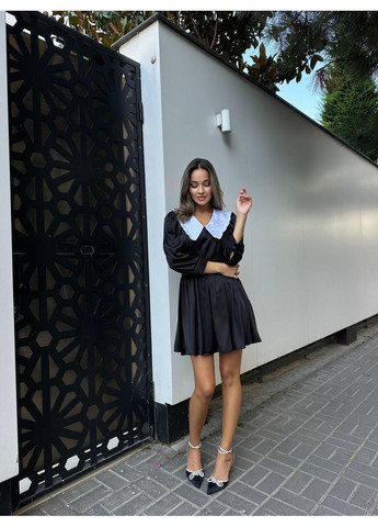 Чорна вечірня, ділова, повсякденний, кежуал жіноча сукня кльош No Brand однотонна