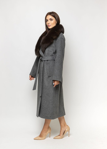 Сіре зимнє Пальто утеплене, довге оверсайз CHIUAS