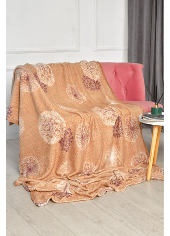 Плед бежевого кольору з принтом розмір 150*200 Let's Shop (362082634)