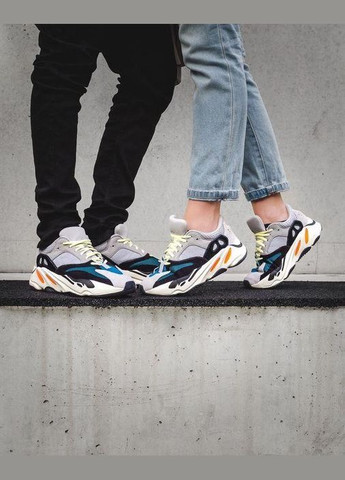 Серые кроссовки yeezy boost 700 wave runner solid grey No Brand