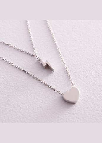 Двойное золотое колье Молния и сердечко кол02314 45 Oniks (264393096)