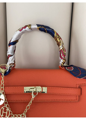 Сумка жіноча Kelly Medium помаранчевий з хусткою крос боді No Brand (369935034)