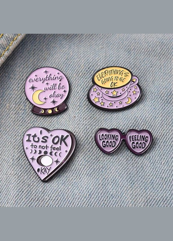 Набір Значків / пінів металевих Набір чарівниці (4 шт) No Brand (330618811)