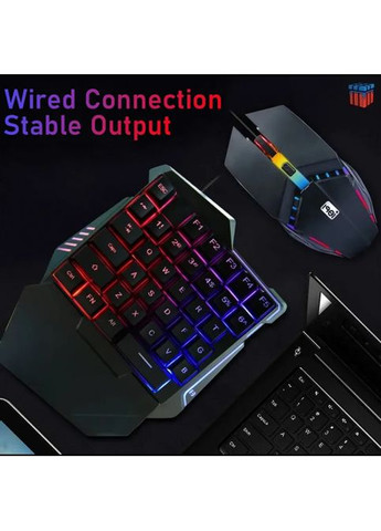 Комплект игровой 2в1 одноручная клавиатура + мышь с подсветкой 198I G506 No Brand (323486508)