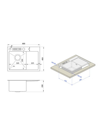 Накладная кухонная мойка с левым крылом NS-6045(L) Nett NS-7848(R),NS-6045(R) (352730018)