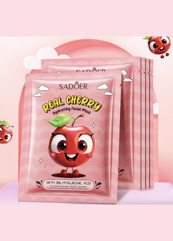 Маска для лица с вишней Cherry Hydrating Hyaluronic Acid Mask 25 г х 5 шт SADOER (335057235)