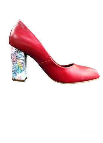 Rylko жіночі туфлі на високому стійкому підборі з декором 37 (23,5 см) червоні мері джейн червоний з натуральна шкіра, — всесезон (323159430)